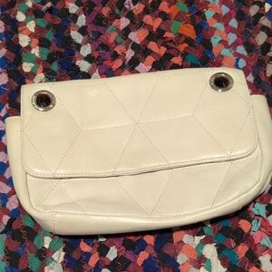 Elegant Cream Leather Clutch
